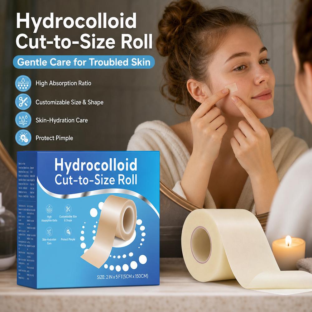 Hydrocolloid Pimple Patch - Hydrocolloid Acne Patch Roll 5cm*1.5m Cut