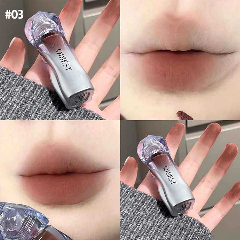 Matte Velvet Lip Tint Long Lasting - QIBEST Matte Velvet Liquid Lipstick Natural