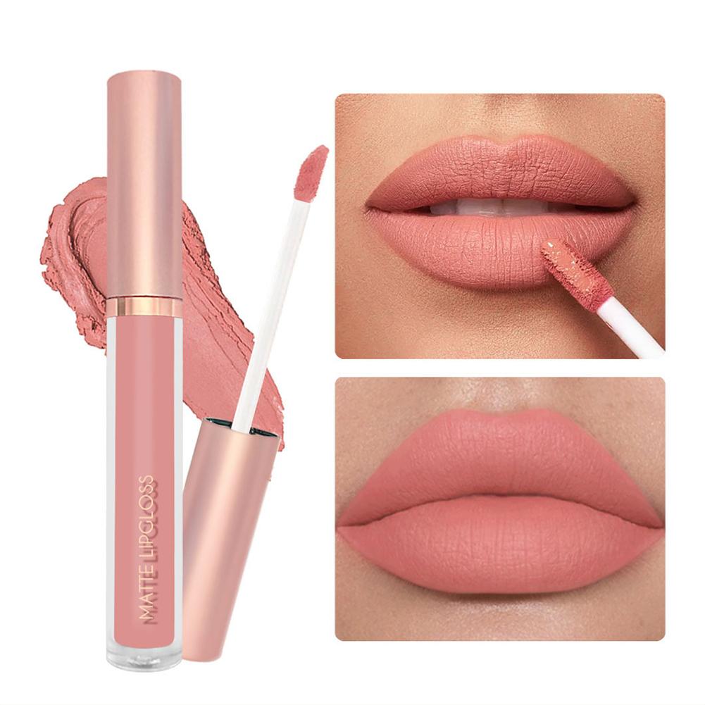 3pcs/set Nude Lip Gloss Matte  - Matte Velvet Lip Tint Long Lasting 评论和价格